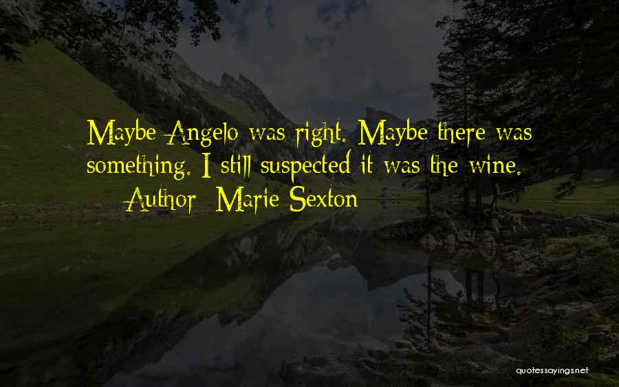 Marie Sexton Quotes: Maybe Angelo Was Right. Maybe There Was Something. I Still Suspected It Was The Wine.