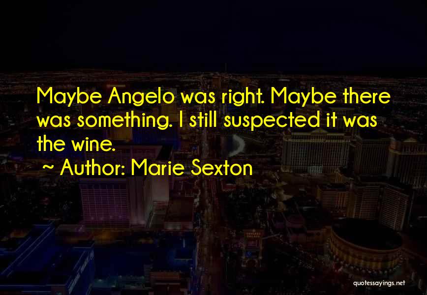 Marie Sexton Quotes: Maybe Angelo Was Right. Maybe There Was Something. I Still Suspected It Was The Wine.
