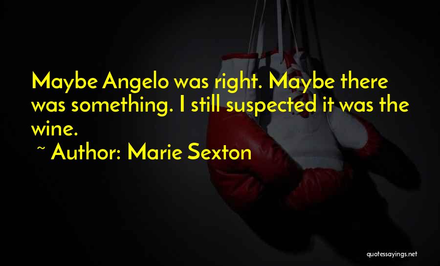 Marie Sexton Quotes: Maybe Angelo Was Right. Maybe There Was Something. I Still Suspected It Was The Wine.