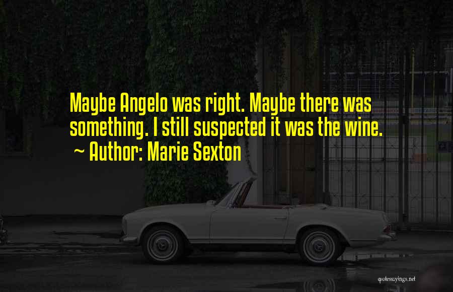 Marie Sexton Quotes: Maybe Angelo Was Right. Maybe There Was Something. I Still Suspected It Was The Wine.