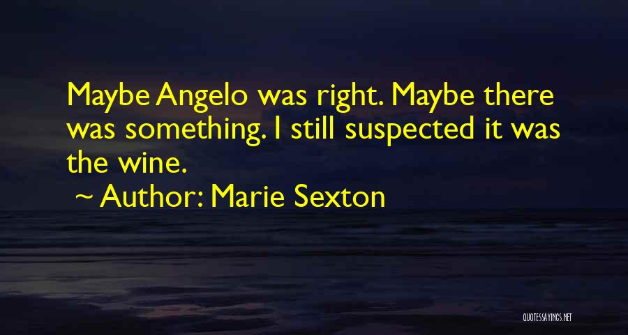 Marie Sexton Quotes: Maybe Angelo Was Right. Maybe There Was Something. I Still Suspected It Was The Wine.