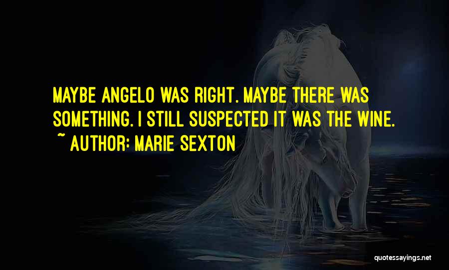 Marie Sexton Quotes: Maybe Angelo Was Right. Maybe There Was Something. I Still Suspected It Was The Wine.