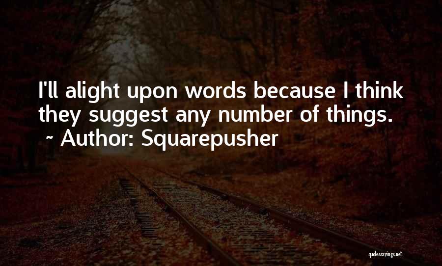 Squarepusher Quotes: I'll Alight Upon Words Because I Think They Suggest Any Number Of Things.