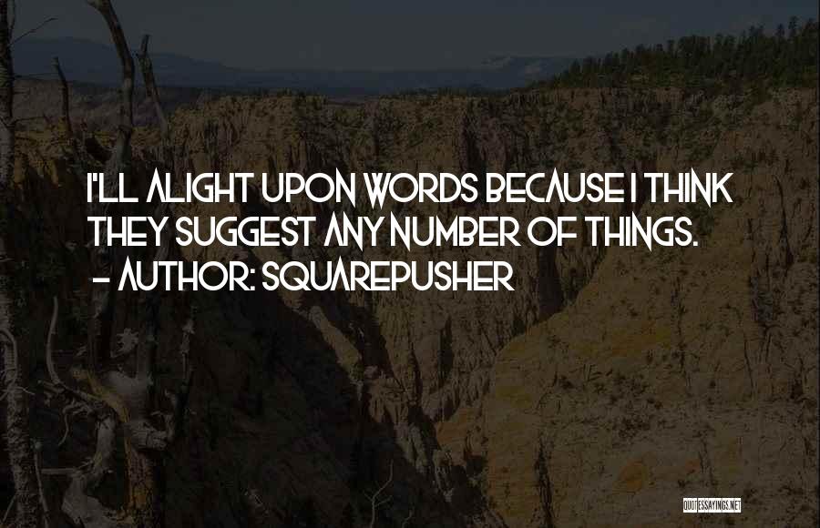 Squarepusher Quotes: I'll Alight Upon Words Because I Think They Suggest Any Number Of Things.