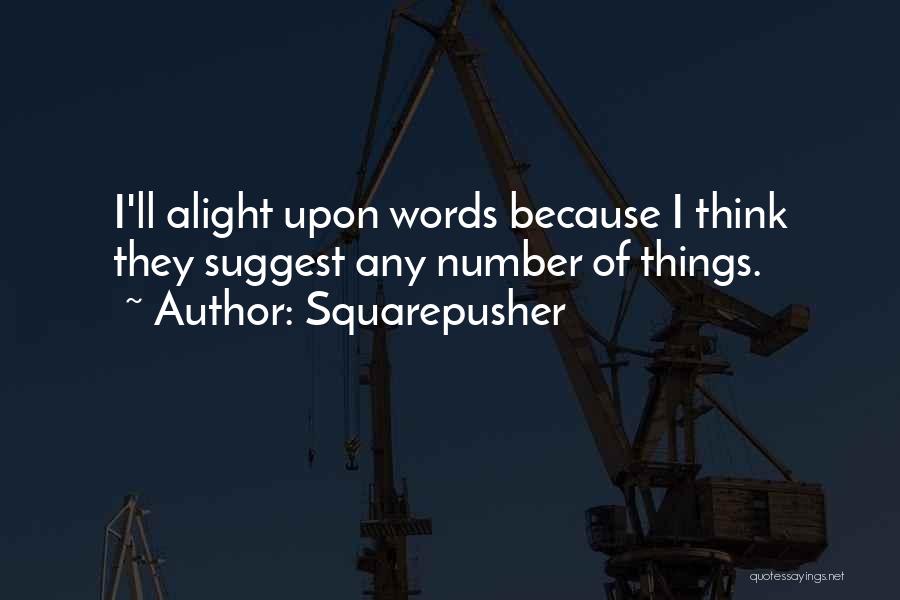 Squarepusher Quotes: I'll Alight Upon Words Because I Think They Suggest Any Number Of Things.