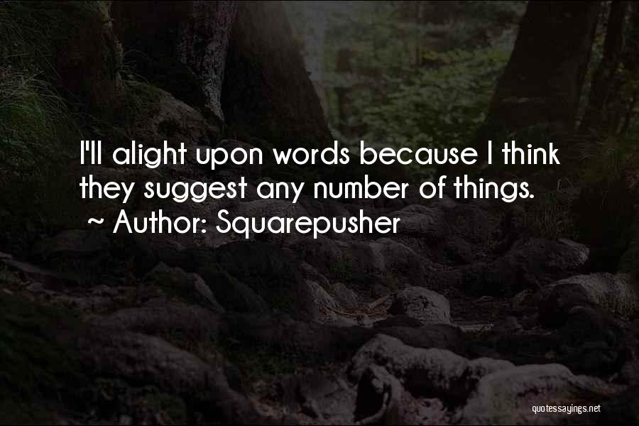 Squarepusher Quotes: I'll Alight Upon Words Because I Think They Suggest Any Number Of Things.