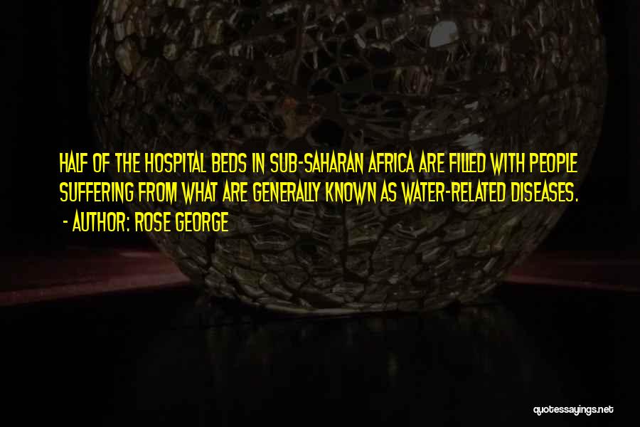 Rose George Quotes: Half Of The Hospital Beds In Sub-saharan Africa Are Filled With People Suffering From What Are Generally Known As Water-related