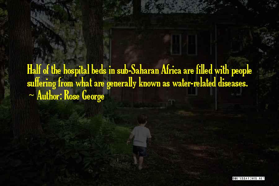 Rose George Quotes: Half Of The Hospital Beds In Sub-saharan Africa Are Filled With People Suffering From What Are Generally Known As Water-related