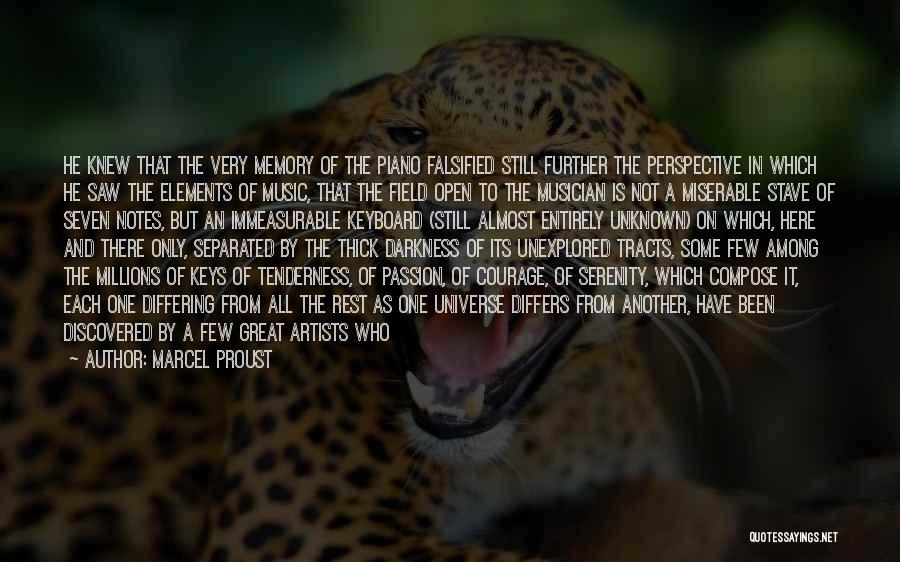 Marcel Proust Quotes: He Knew That The Very Memory Of The Piano Falsified Still Further The Perspective In Which He Saw The Elements