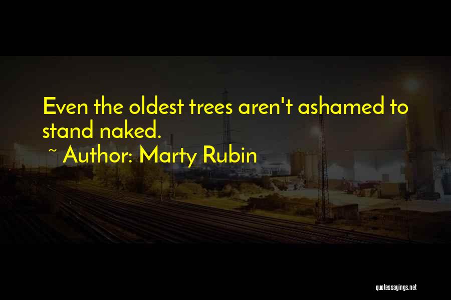 Marty Rubin Quotes: Even The Oldest Trees Aren't Ashamed To Stand Naked.