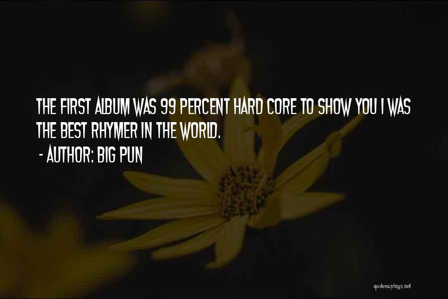 Big Pun Quotes: The First Album Was 99 Percent Hard Core To Show You I Was The Best Rhymer In The World.
