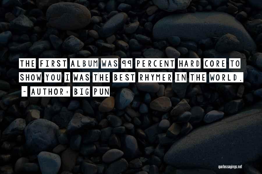 Big Pun Quotes: The First Album Was 99 Percent Hard Core To Show You I Was The Best Rhymer In The World.