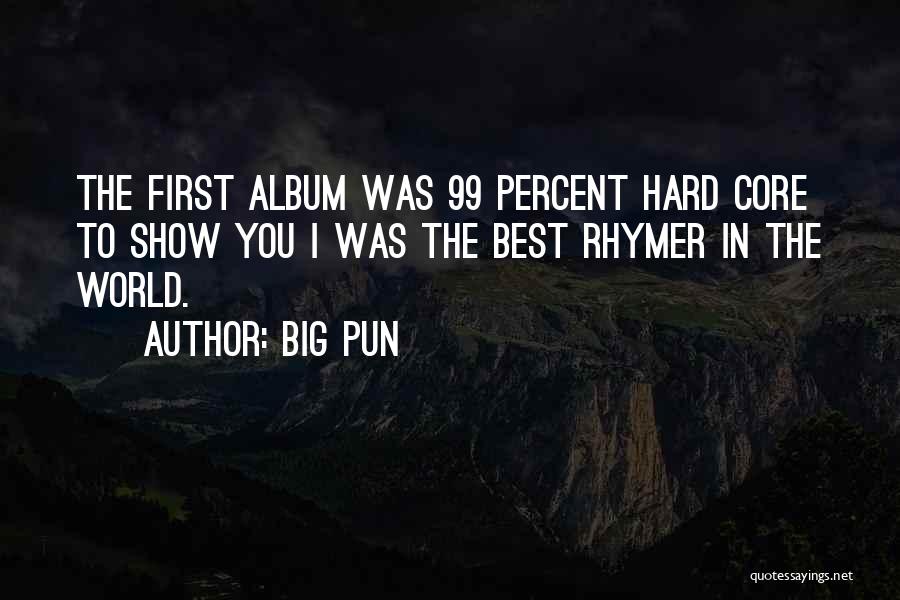 Big Pun Quotes: The First Album Was 99 Percent Hard Core To Show You I Was The Best Rhymer In The World.