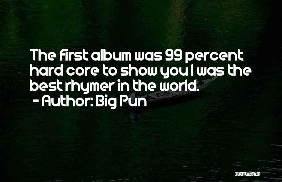 Big Pun Quotes: The First Album Was 99 Percent Hard Core To Show You I Was The Best Rhymer In The World.