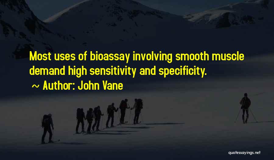 John Vane Quotes: Most Uses Of Bioassay Involving Smooth Muscle Demand High Sensitivity And Specificity.