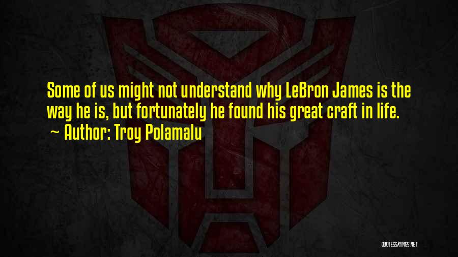 Troy Polamalu Quotes: Some Of Us Might Not Understand Why Lebron James Is The Way He Is, But Fortunately He Found His Great