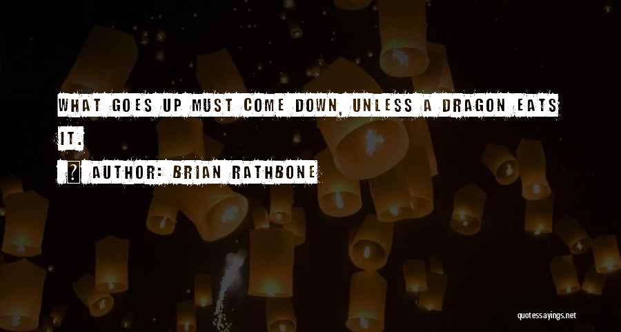 Brian Rathbone Quotes: What Goes Up Must Come Down, Unless A Dragon Eats It.