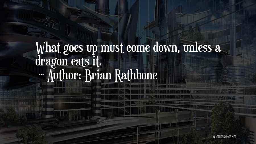 Brian Rathbone Quotes: What Goes Up Must Come Down, Unless A Dragon Eats It.