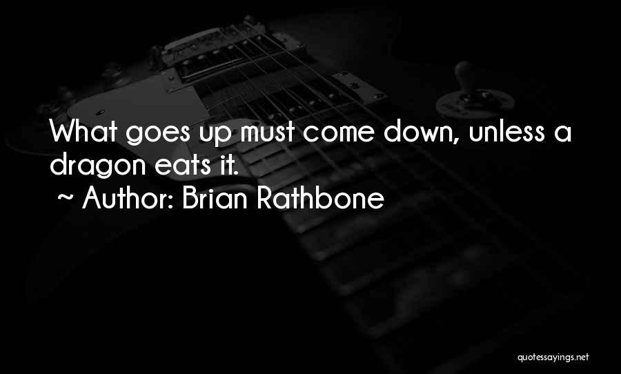 Brian Rathbone Quotes: What Goes Up Must Come Down, Unless A Dragon Eats It.