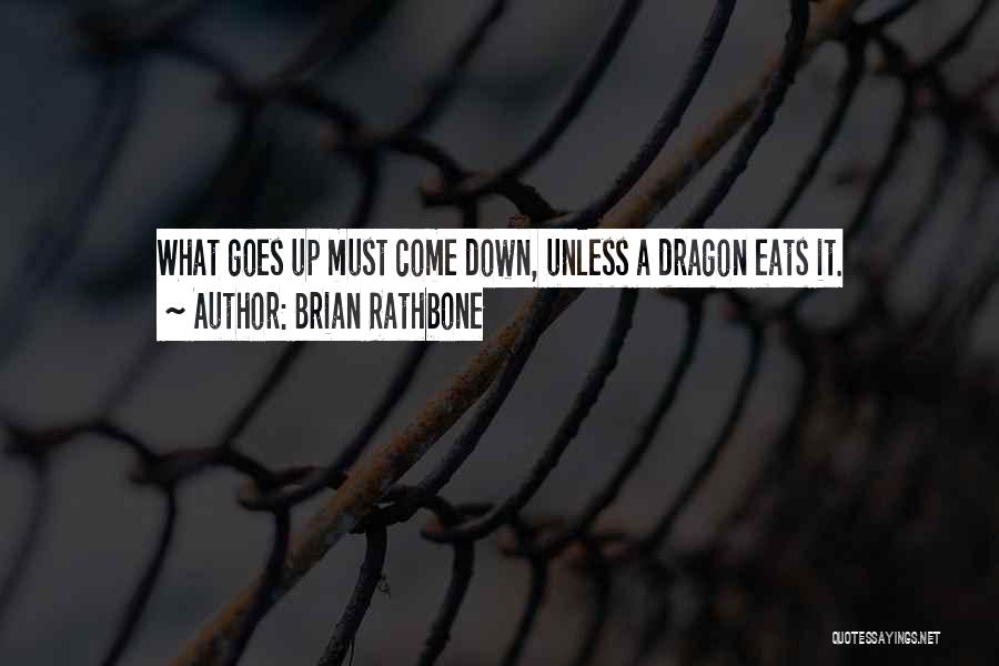 Brian Rathbone Quotes: What Goes Up Must Come Down, Unless A Dragon Eats It.
