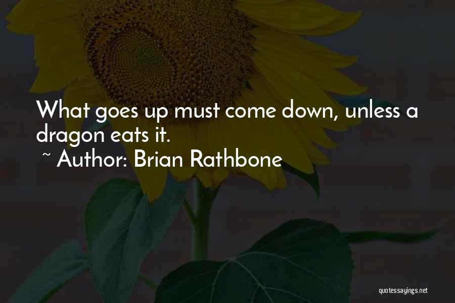 Brian Rathbone Quotes: What Goes Up Must Come Down, Unless A Dragon Eats It.
