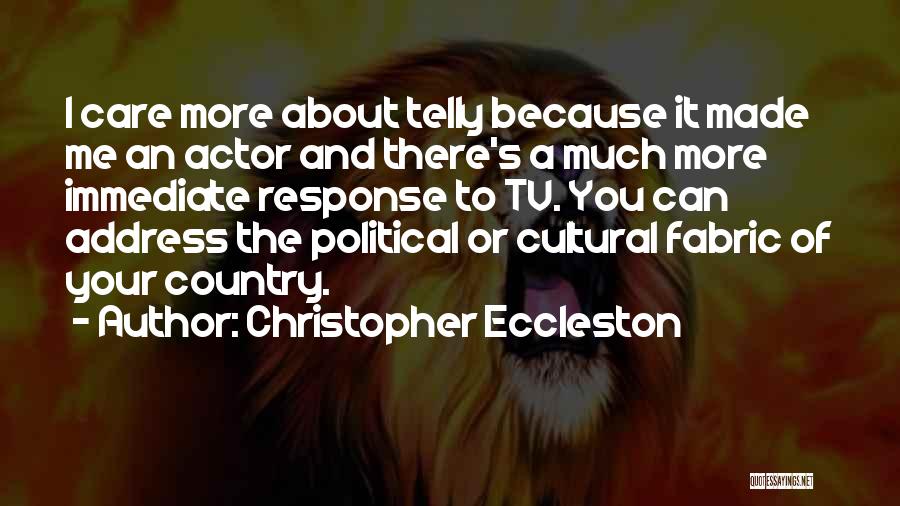 Christopher Eccleston Quotes: I Care More About Telly Because It Made Me An Actor And There's A Much More Immediate Response To Tv.