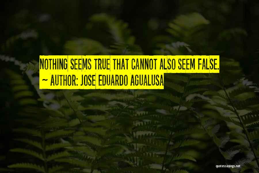 Jose Eduardo Agualusa Quotes: Nothing Seems True That Cannot Also Seem False.