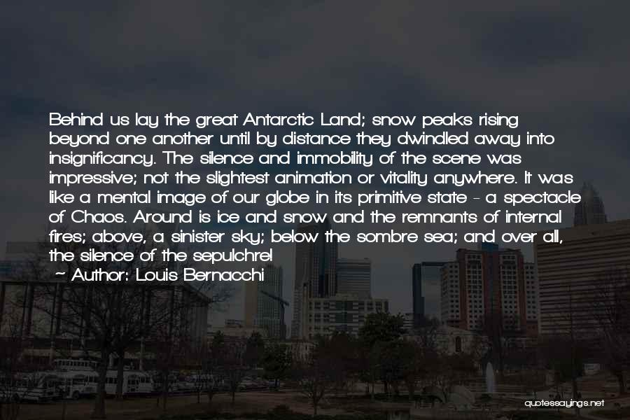 Louis Bernacchi Quotes: Behind Us Lay The Great Antarctic Land; Snow Peaks Rising Beyond One Another Until By Distance They Dwindled Away Into