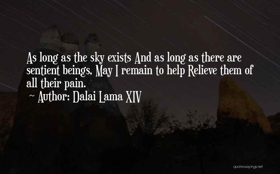 Dalai Lama XIV Quotes: As Long As The Sky Exists And As Long As There Are Sentient Beings, May I Remain To Help Relieve