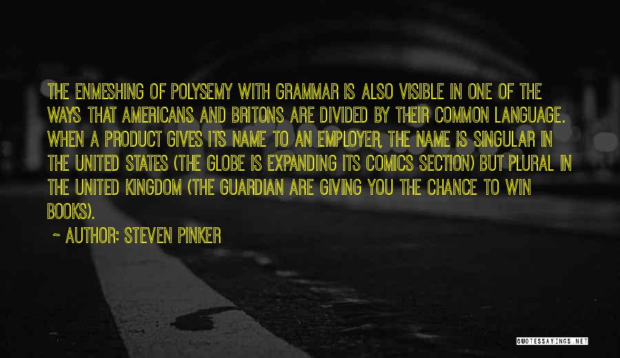 Steven Pinker Quotes: The Enmeshing Of Polysemy With Grammar Is Also Visible In One Of The Ways That Americans And Britons Are Divided