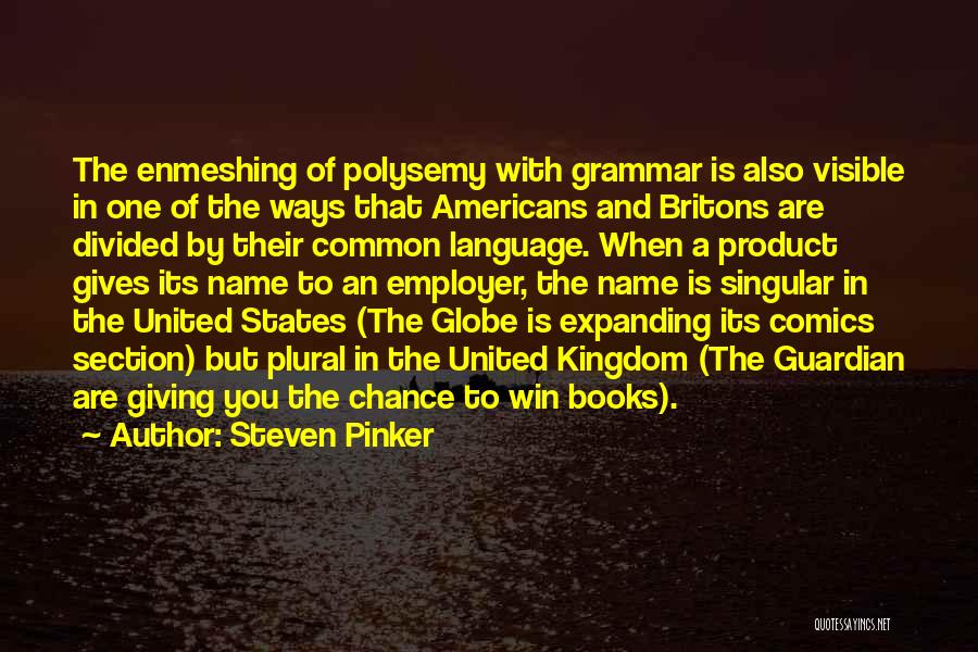 Steven Pinker Quotes: The Enmeshing Of Polysemy With Grammar Is Also Visible In One Of The Ways That Americans And Britons Are Divided