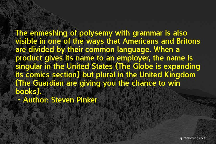 Steven Pinker Quotes: The Enmeshing Of Polysemy With Grammar Is Also Visible In One Of The Ways That Americans And Britons Are Divided