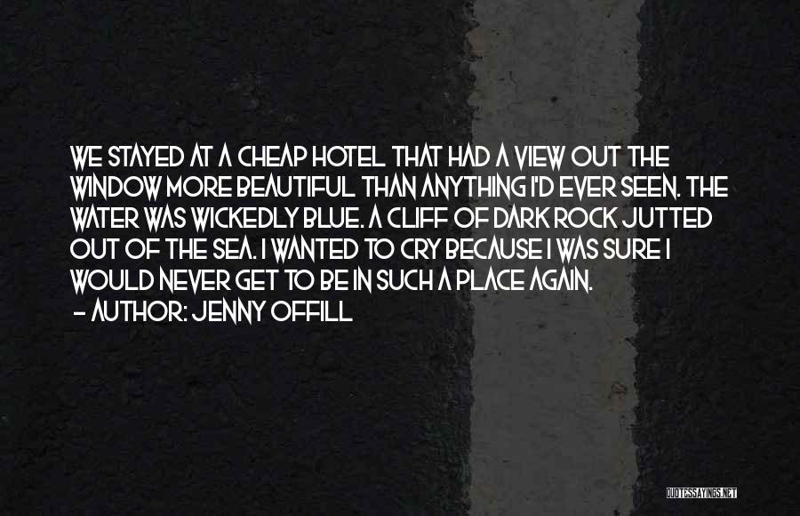 Jenny Offill Quotes: We Stayed At A Cheap Hotel That Had A View Out The Window More Beautiful Than Anything I'd Ever Seen.