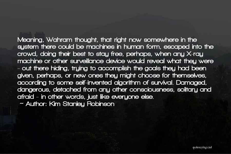 Kim Stanley Robinson Quotes: Meaning, Wahram Thought, That Right Now Somewhere In The System There Could Be Machines In Human Form, Escaped Into The