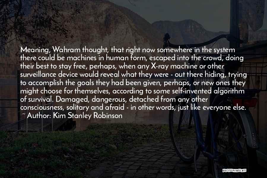 Kim Stanley Robinson Quotes: Meaning, Wahram Thought, That Right Now Somewhere In The System There Could Be Machines In Human Form, Escaped Into The