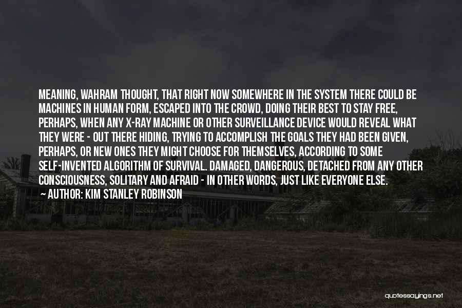 Kim Stanley Robinson Quotes: Meaning, Wahram Thought, That Right Now Somewhere In The System There Could Be Machines In Human Form, Escaped Into The