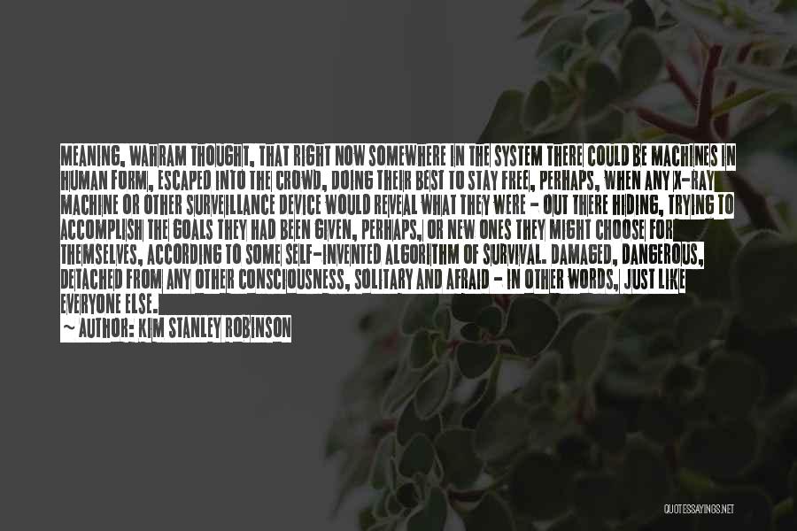 Kim Stanley Robinson Quotes: Meaning, Wahram Thought, That Right Now Somewhere In The System There Could Be Machines In Human Form, Escaped Into The