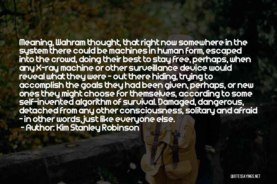 Kim Stanley Robinson Quotes: Meaning, Wahram Thought, That Right Now Somewhere In The System There Could Be Machines In Human Form, Escaped Into The
