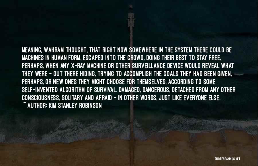 Kim Stanley Robinson Quotes: Meaning, Wahram Thought, That Right Now Somewhere In The System There Could Be Machines In Human Form, Escaped Into The