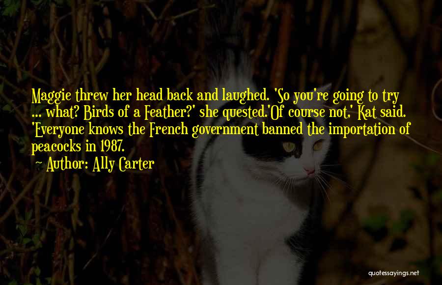 Ally Carter Quotes: Maggie Threw Her Head Back And Laughed. 'so You're Going To Try ... What? Birds Of A Feather?' She Quested.'of
