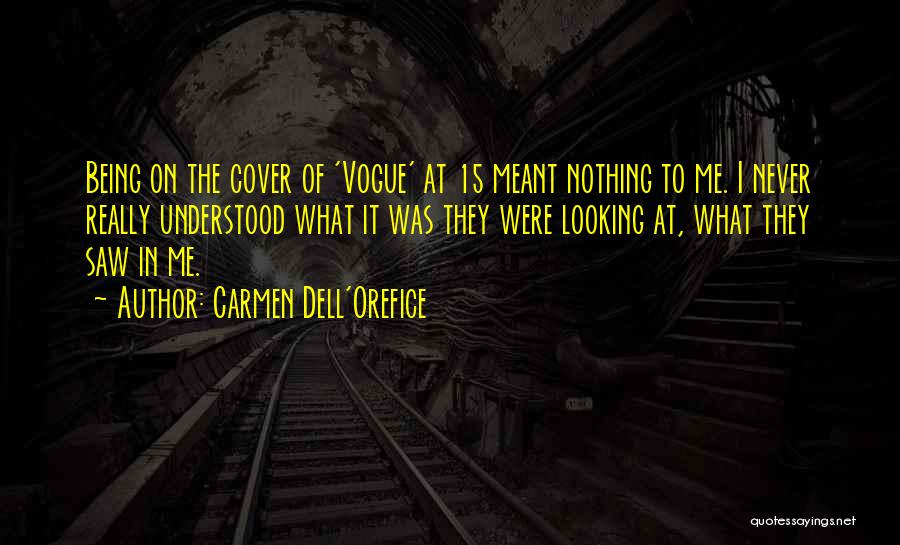 Carmen Dell'Orefice Quotes: Being On The Cover Of 'vogue' At 15 Meant Nothing To Me. I Never Really Understood What It Was They