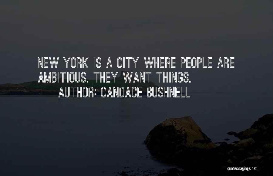 Candace Bushnell Quotes: New York Is A City Where People Are Ambitious. They Want Things.