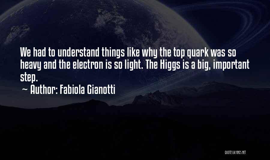 Fabiola Gianotti Quotes: We Had To Understand Things Like Why The Top Quark Was So Heavy And The Electron Is So Light. The