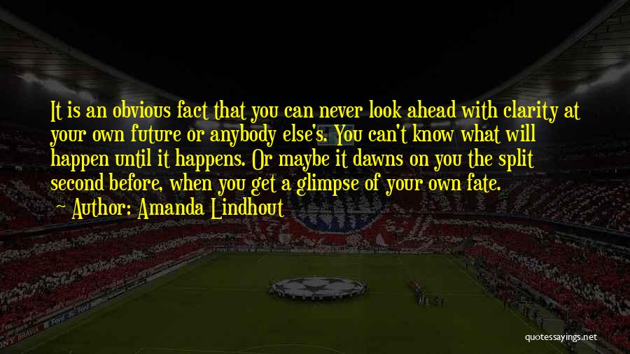 Amanda Lindhout Quotes: It Is An Obvious Fact That You Can Never Look Ahead With Clarity At Your Own Future Or Anybody Else's.