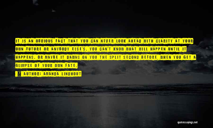 Amanda Lindhout Quotes: It Is An Obvious Fact That You Can Never Look Ahead With Clarity At Your Own Future Or Anybody Else's.