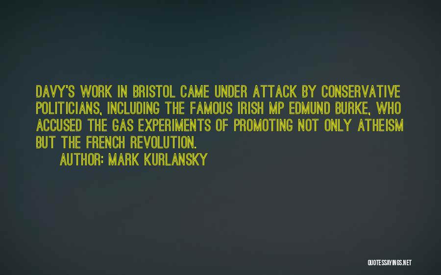 Mark Kurlansky Quotes: Davy's Work In Bristol Came Under Attack By Conservative Politicians, Including The Famous Irish Mp Edmund Burke, Who Accused The