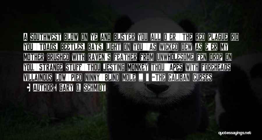 Gary D. Schmidt Quotes: A Southwest Blow On Ye And Blister You All O'er!''the Red Plague Rid You!''toads, Beetles, Bats, Light On You!''as Wicked