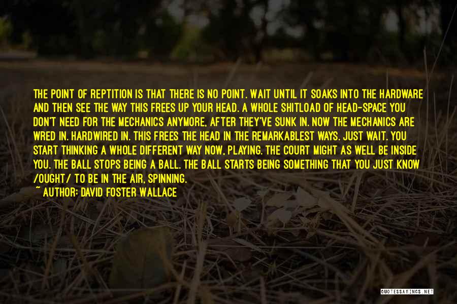 David Foster Wallace Quotes: The Point Of Reptition Is That There Is No Point. Wait Until It Soaks Into The Hardware And Then See