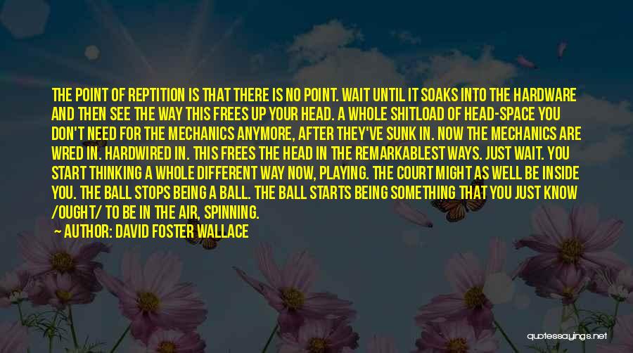 David Foster Wallace Quotes: The Point Of Reptition Is That There Is No Point. Wait Until It Soaks Into The Hardware And Then See