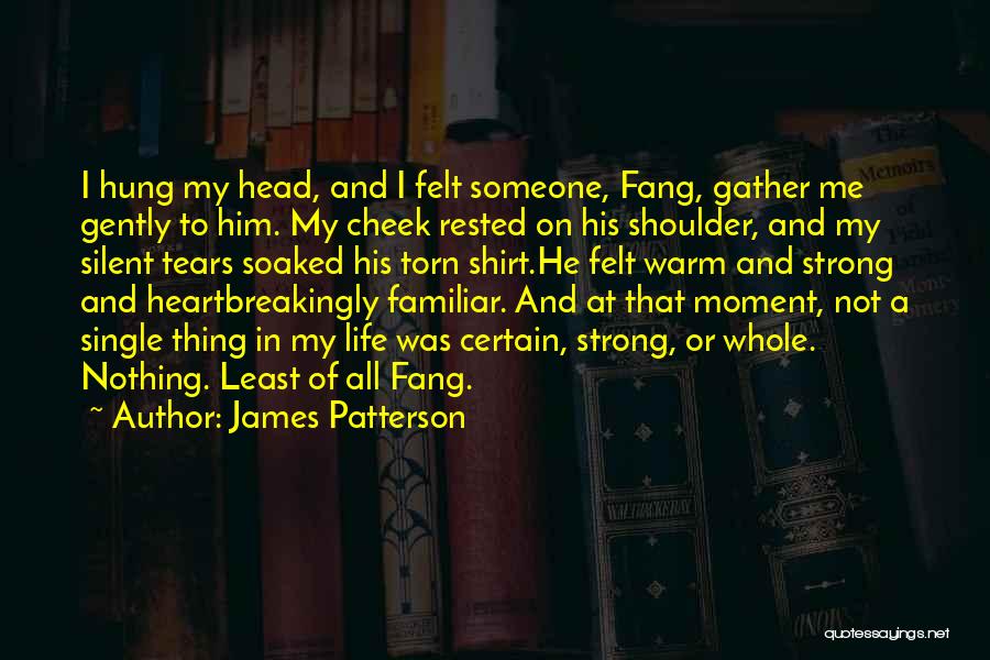 James Patterson Quotes: I Hung My Head, And I Felt Someone, Fang, Gather Me Gently To Him. My Cheek Rested On His Shoulder,